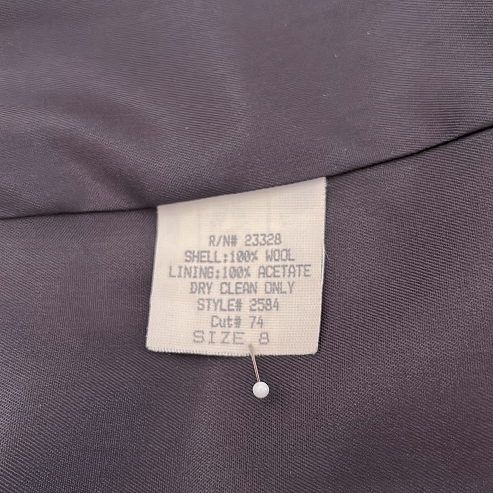Ferncroft Vintage 100% Wool Coat, Size 8, Navy Blue - Picture 6 of 11